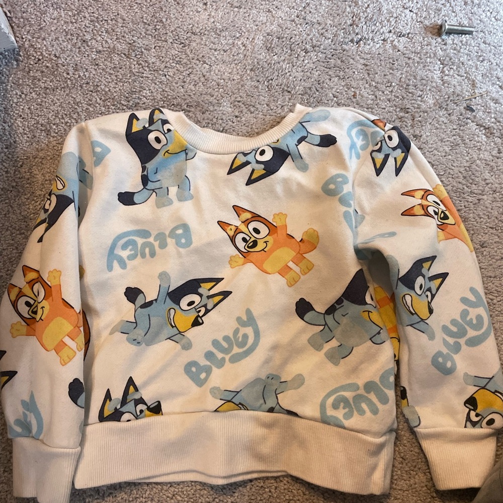 Bluey Kids' Sweatshirt - White and Blue